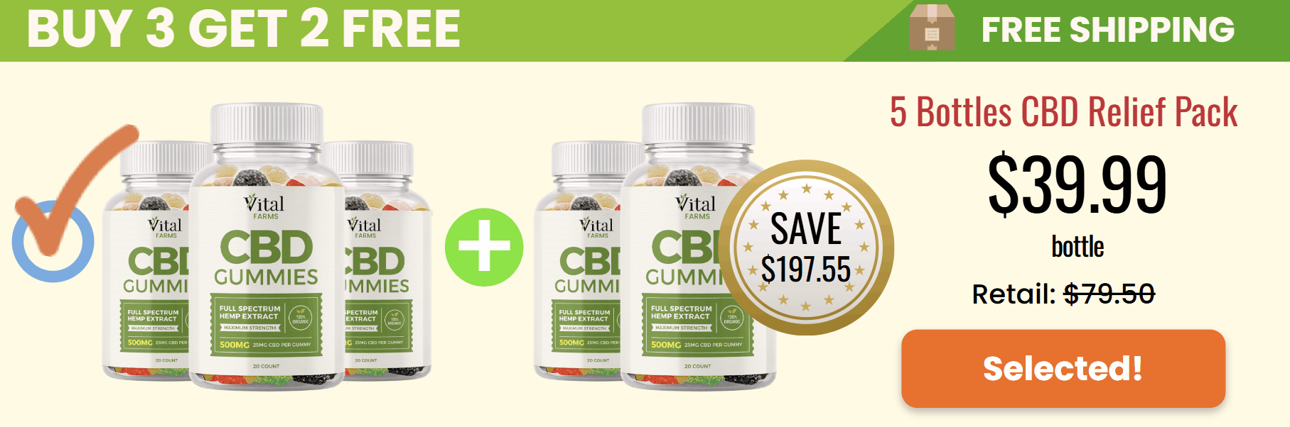 Vital Farms CBD Gummies 1 bottle
