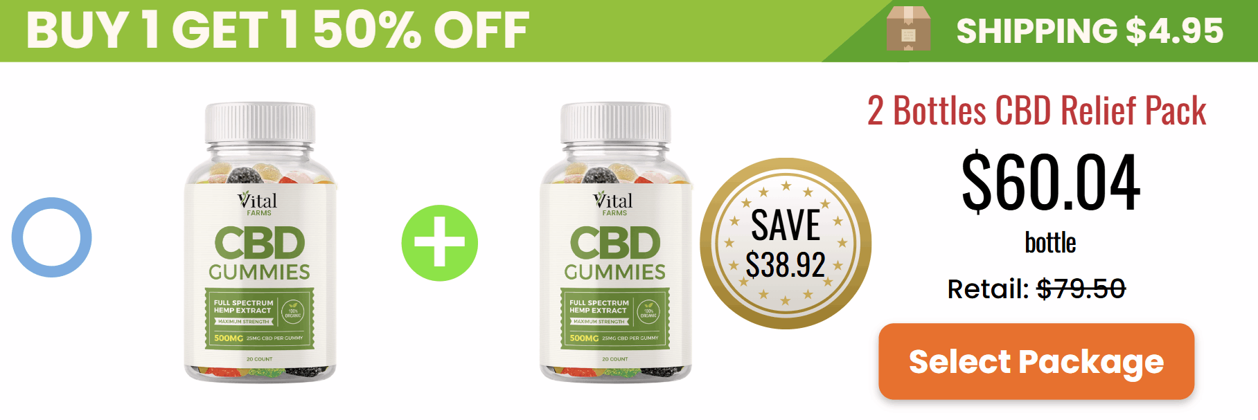 Vital Farms CBD Gummies 3 bottle